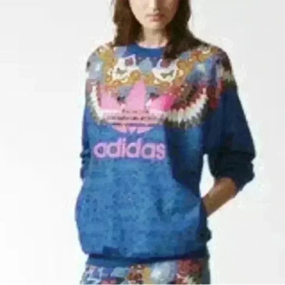 WOMENS Adidas x Farm Rio Borbomix Crew Neck Sweatshirt | XS extra small - Picture 2 of 14